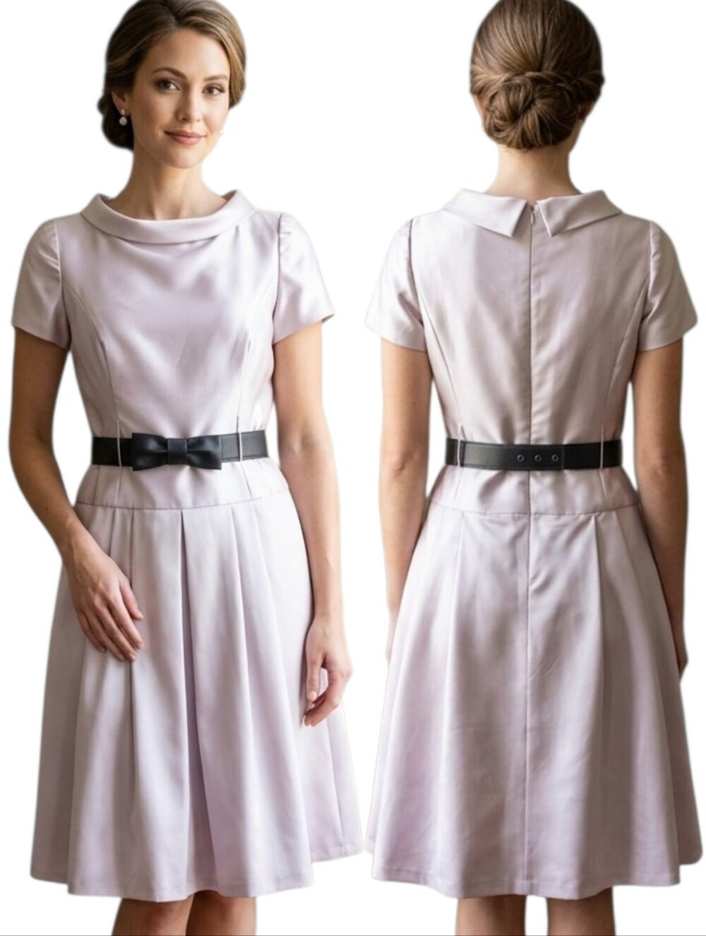 RICKIE FREEMAN for TERI JON Portrait Collar Fit & Flare Cocktail Dress - Size 4